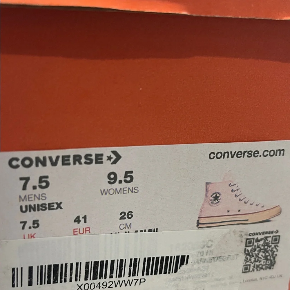 Converse High Top Sneaker in White with Red & Navy Accents - Picture 3 of 9